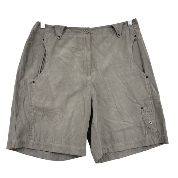 Jamie Sadock Shorts Womens Size 10 Gray Pockets Faux Suede Casual Golf - Picture 1 of 10